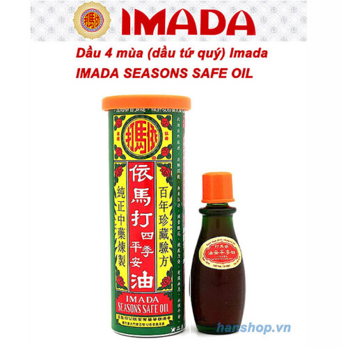 Dầu 4 mùa (dầu tứ quý) Imada - Chai 12ml - Hồng Kông